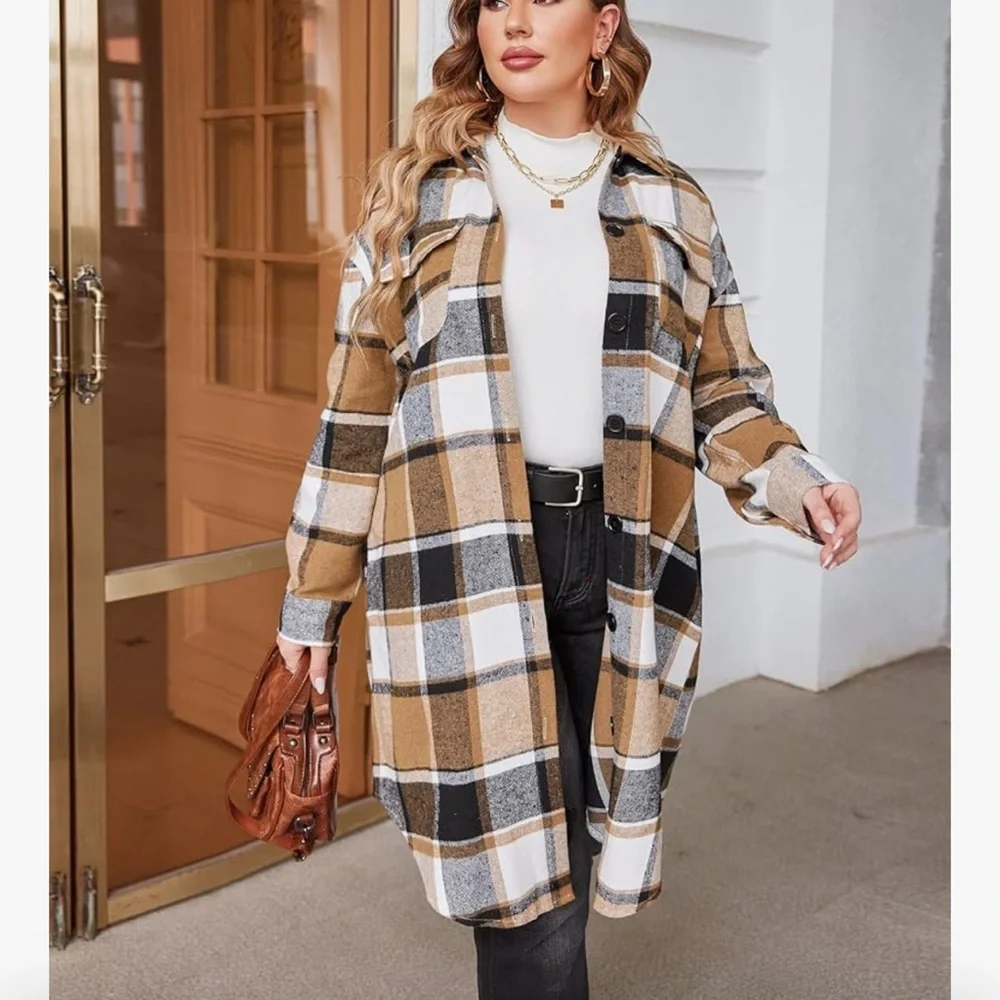 IN’VOLAND long flannel jacket/shirt 20W - Picture 1 of 7